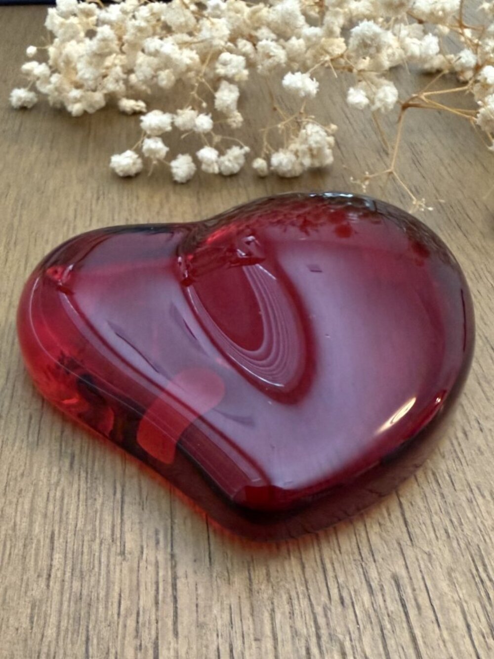 Vintage Tiffany & Co Ruby Red Heart Paperweight by Elsa Peretti - Picture 2 of 7